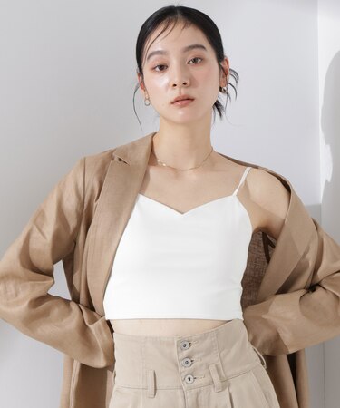 ストレッチポンチカップ付きブラトップキャミソール