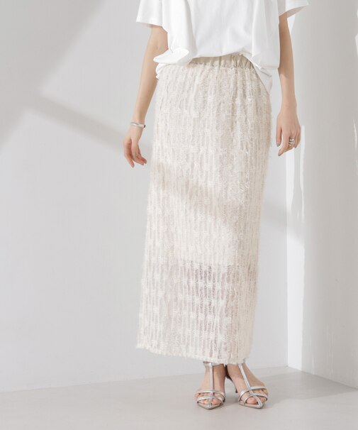 フリンジチュールナロースカート(セットアップ可)