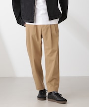 コットンライクツイルツータックテーパードイージーパンツ