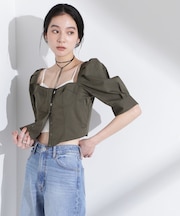 パフスリーブビスチェトップス