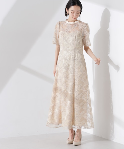 kaene／シャイニーエンブロイダリーレースドレス｜ナノ・ユニバースの