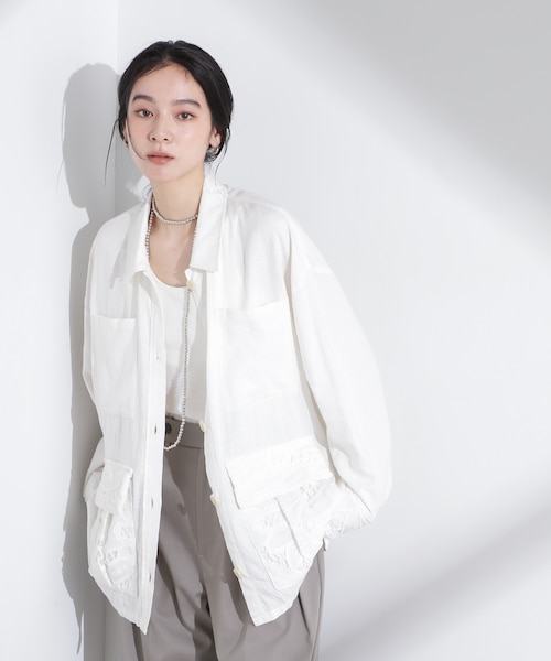 ポイントレースサファリジャケット｜ナノ・ユニバースの通販｜&mall