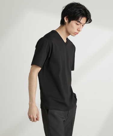 ダブルスムースVネックTシャツ 半袖
