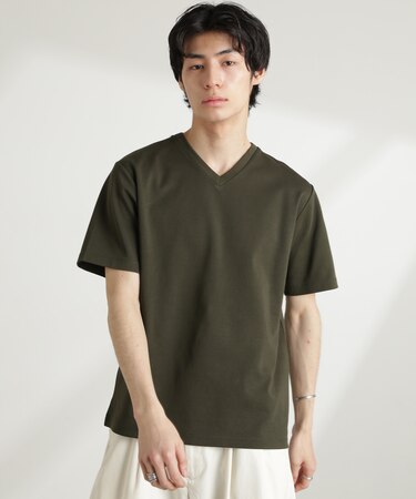 ダブルスムースVネックTシャツ 半袖