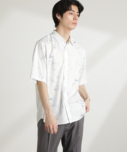 マーブルパターンシャツ 半袖