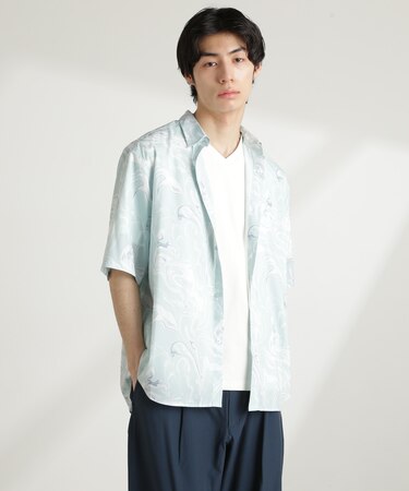 マーブルパターンシャツ 半袖
