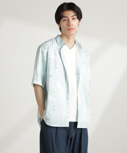 マーブルパターンシャツ 半袖