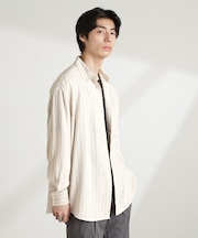 WEB限定／ピンストライプレギュラーカラーシャツ 長袖