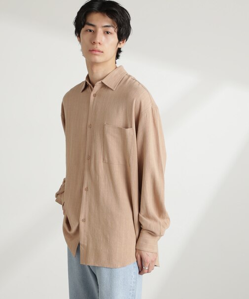 WEB限定／ピンストライプレギュラーカラーシャツ 長袖