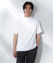Anti Soaked(R)  汗染み防止 モックネックレギュラーシルエットTシャツ