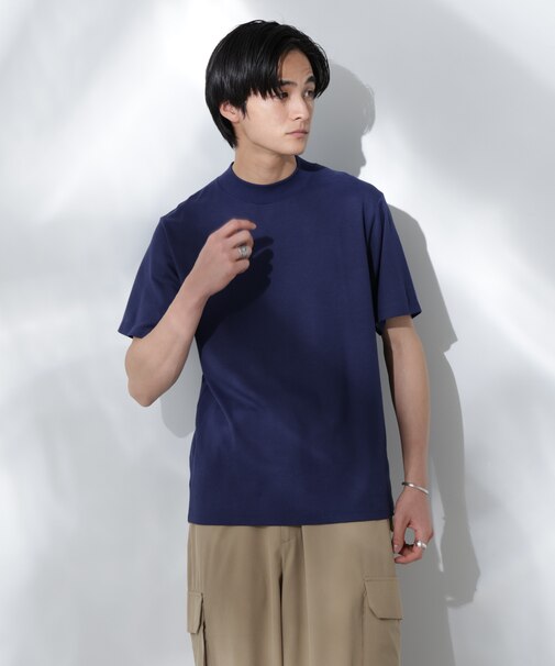 Anti Soaked(R) 汗染み防止 モックネックレギュラーシルエットTシャツ