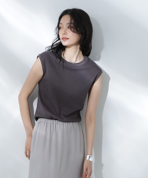 Anti Soaked(R) 汗染み防止リブノースリーブTシャツ（セットアップ可）