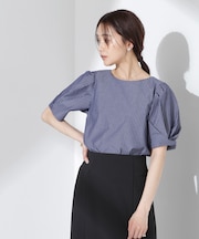 変形スリーブプルオーバーブラウス