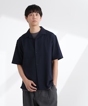 コットンリネン交織開襟シャツ 半袖