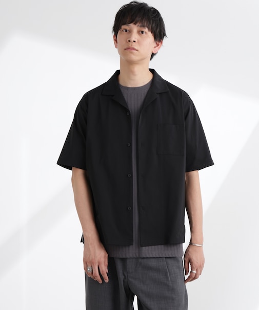 ドライジャージーオープンカラーシャツ 半袖(セットアップ可)