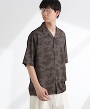 オリジナルパターン開襟シャツ 半袖