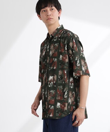 アート柄シャツ 半袖