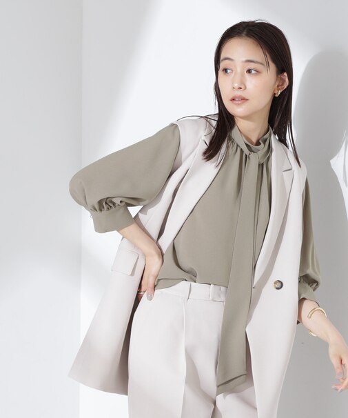 ボウタイ取り外し可2wayブラウス