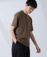 ソラーロライトストレッチヘンリーネックTシャツ（セットアップ可）