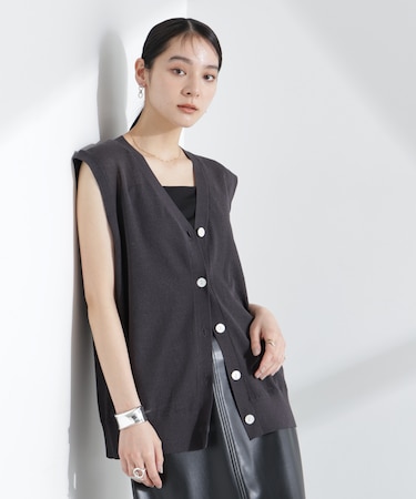 シアーミラノリブニットベスト