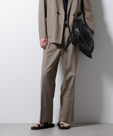 「BELGIUM LINEN FABRICS」リネンコットンストレートパンツ(セットアップ可)