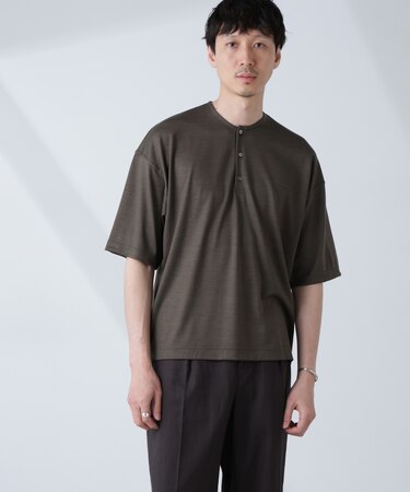 「ALL-DAYS COMFORT 100％ WOOL」 ヘンリーネックTEE