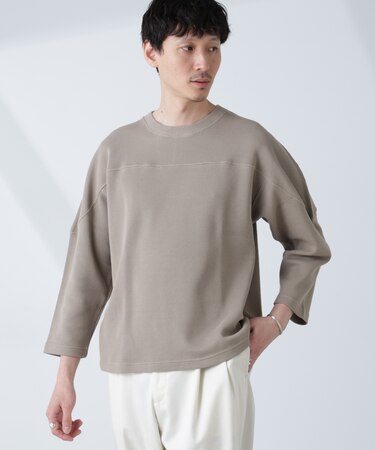 変形ハニカムジャガードフットボールTシャツ