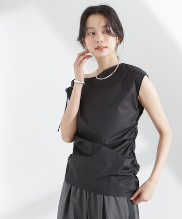 アシンメトリーギャザートップス