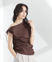 アシンメトリーギャザートップス