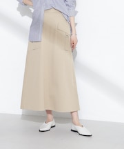 フラップポケットフレアスカート