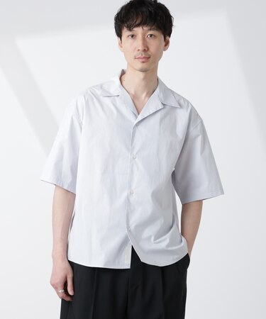 「大人のワイドシャツ」オープンカラー 半袖