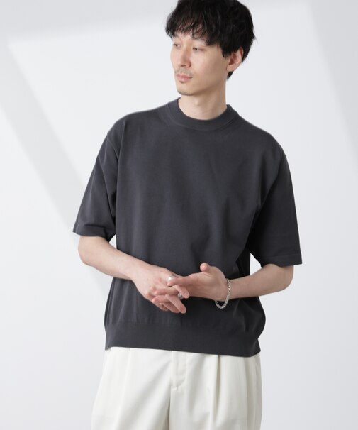 コットン／ソロナ プレーティングクルーネック 半袖TEE