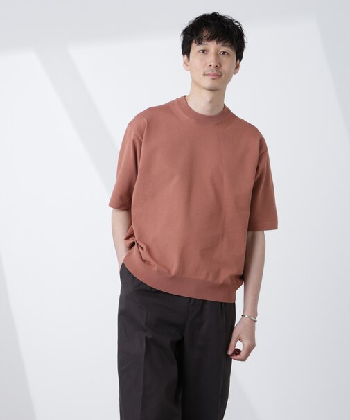 コットン／ソロナ プレーティングクルーネック 半袖TEE