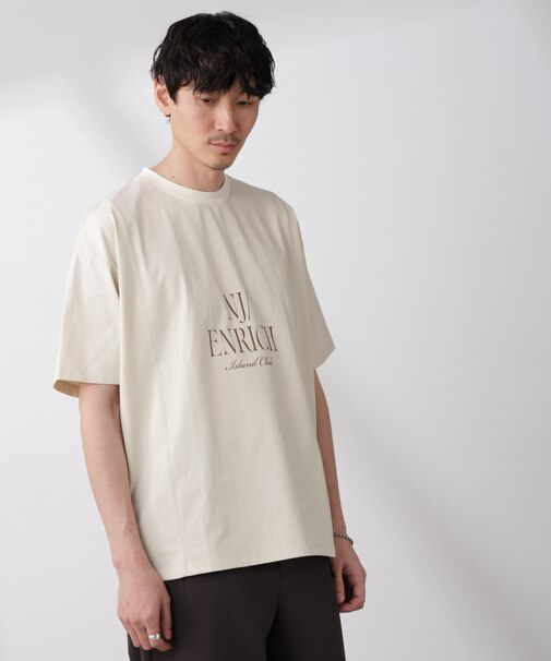 「NJ/CLUB」 ENRICHプリント切り替え Tシャツ