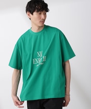 「NJ／CLUB」 ENRICHプリント切り替え Tシャツ