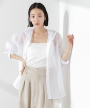 シアーフードシャツ