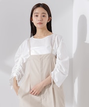 ドロストギャザースリーブプルオーバーシャツ