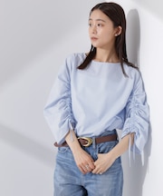 ドロストギャザースリーブプルオーバーシャツ