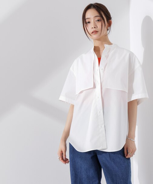 ケープディティール半袖シャツ