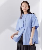 ケープディティール半袖シャツ