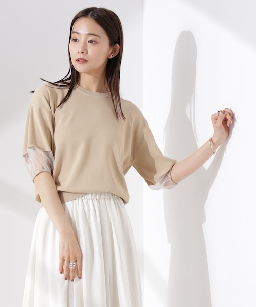 シアースリーブ・UVカット・接触冷感ニット