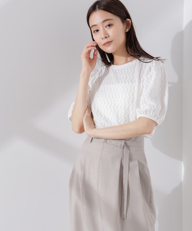 ウェーブジャガードボリュームスリーブプルオーバー