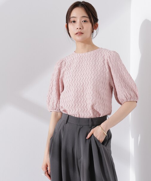 ウェーブジャガードボリュームスリーブプルオーバー