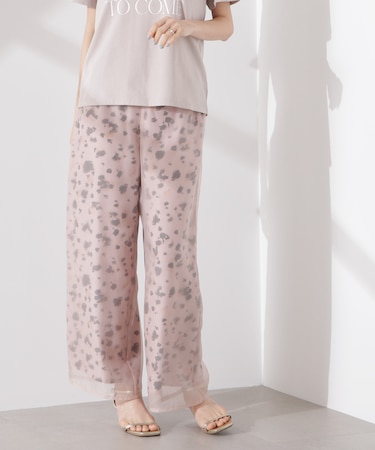 シアーオーガンジーコンビプリントパンツ