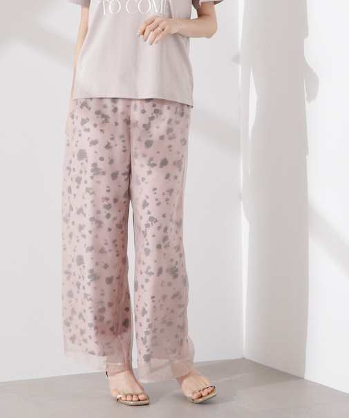 シアーオーガンジーコンビプリントパンツ