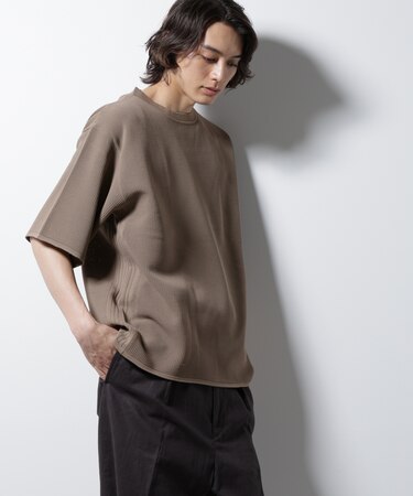 スポンディッシュ メッシュ クルーネックニットTEE