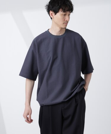 シルケットサッカーワイドTシャツ 半袖