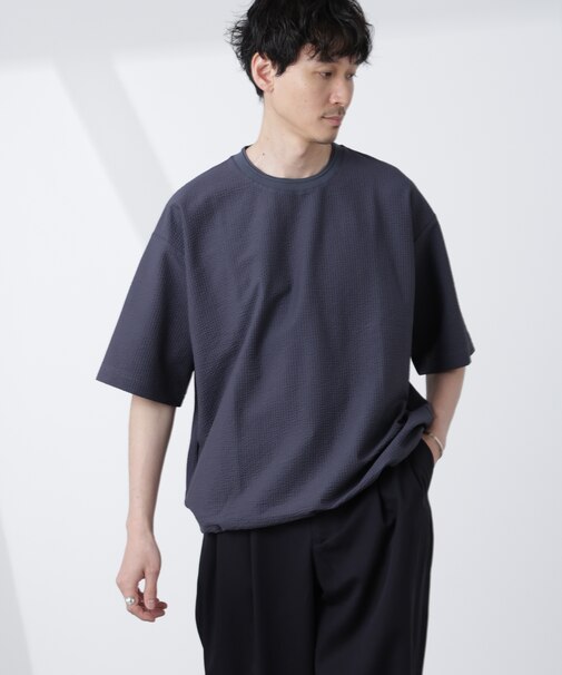 シルケットサッカーワイドTシャツ 半袖