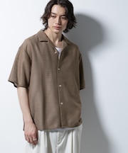 スラブラメ オープンカラーシャツ