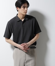 ｢Damerino｣ヘリンボンポロシャツ／防シワ・吸水速乾・UVカット